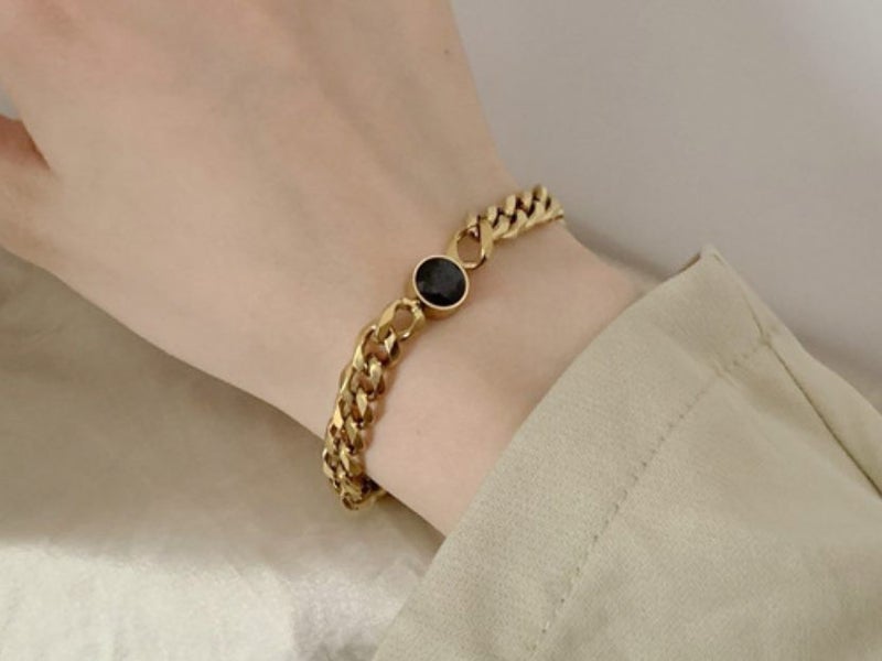 Bracelet Black Round Stainless Steel Bracelet Carousel 4