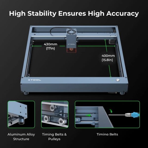 xTool D1 Pro 2-in-1 Kit: 455nm Blue Laser & 1064nm Infrared Laser 10W Red Carousel 2