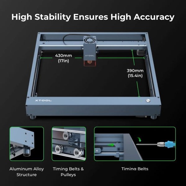 xTool D1 Pro 2-in-1 Kit: 455nm Blue Laser & 1064nm Infrared Laser 20W Blue Carousel 2