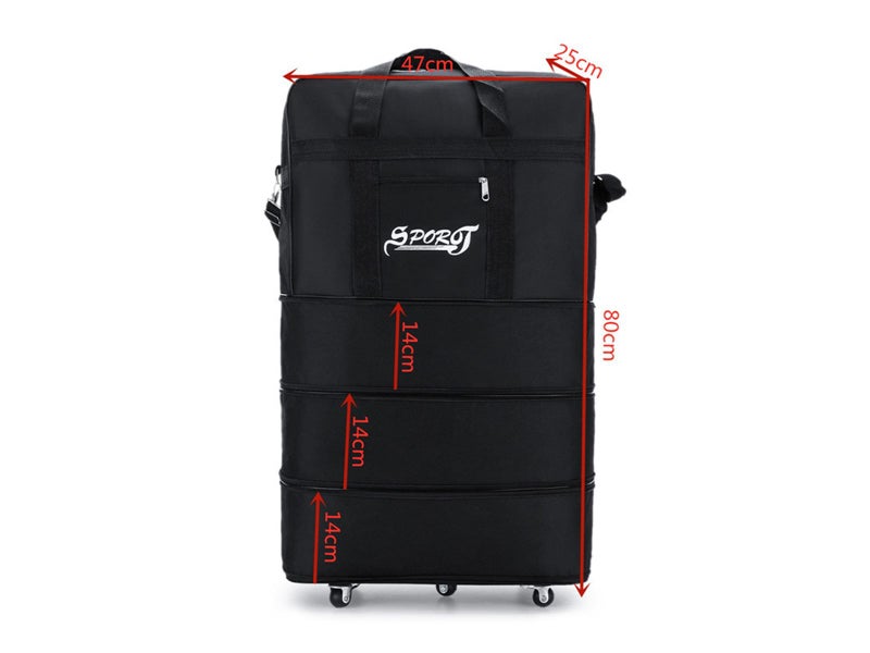 80x47x25cm Wheeled Travel Duffel Bag Expandable Oxford Bag Carousel 2