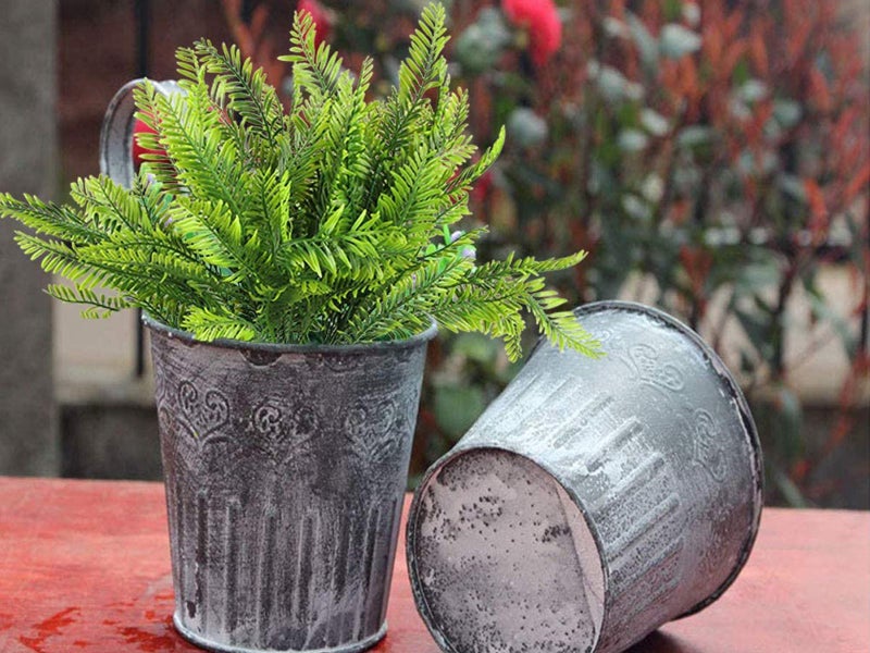 8Pcs Artificial Plants Fake Fern Faux Boston Fern Greenery Green Home Decor Carousel 2