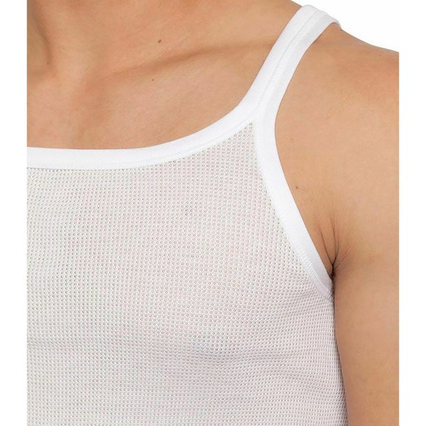 Holeproof 2 Pack All Season Waffle Knit Mens Singlet Tank Top Undergarment Vest Carousel 6