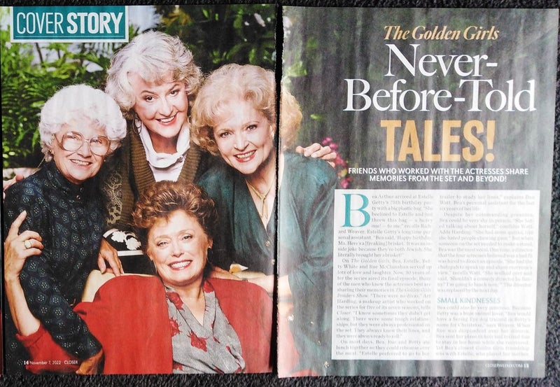 The Golden Girls magazine clippings - Bea Arthur, Betty White classic TV Carousel 1