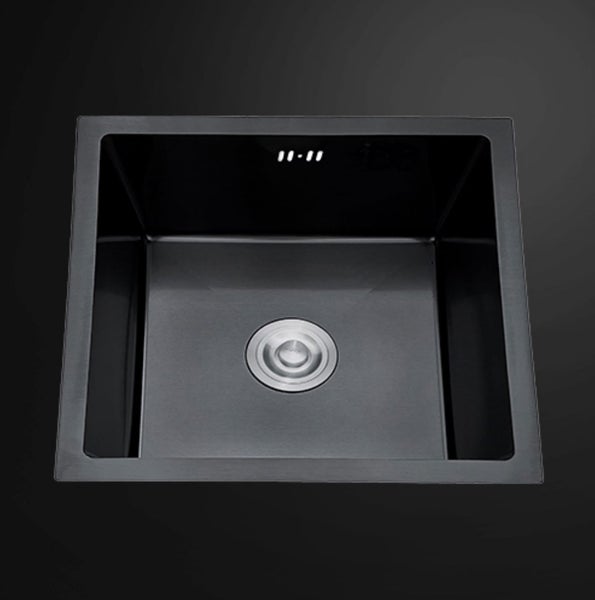 Single Bowl Stainless Steel Sink 450x450mm Black Matt Carousel 1