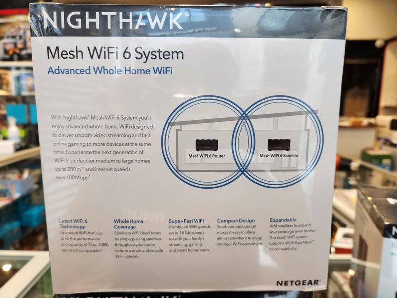 Netgear Nighthawk 2-Pack AX1800 Mesh WiFi 6 System MK62 + Aftrpay Carousel 8