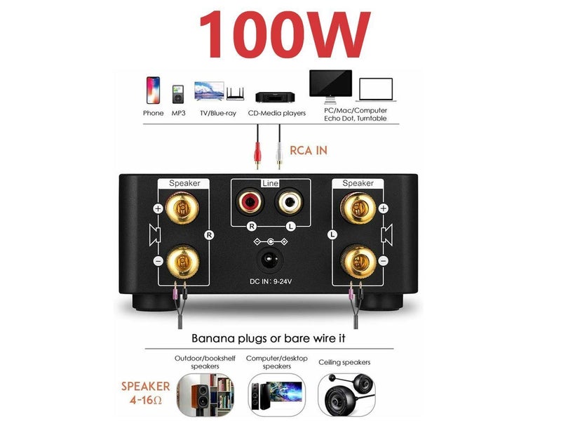 HiFi Mini Bluetooth 5.0 Digital Power Sound Amplifier Stereo Audio Receiver Carousel 2