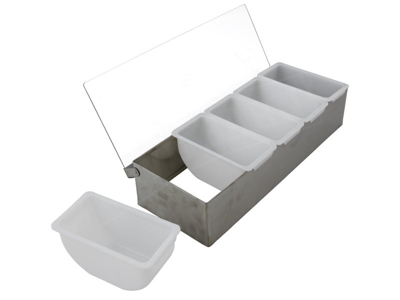 Plastic Storage Containers 5 Compartment TAPAS Bar Caddy Carousel 3