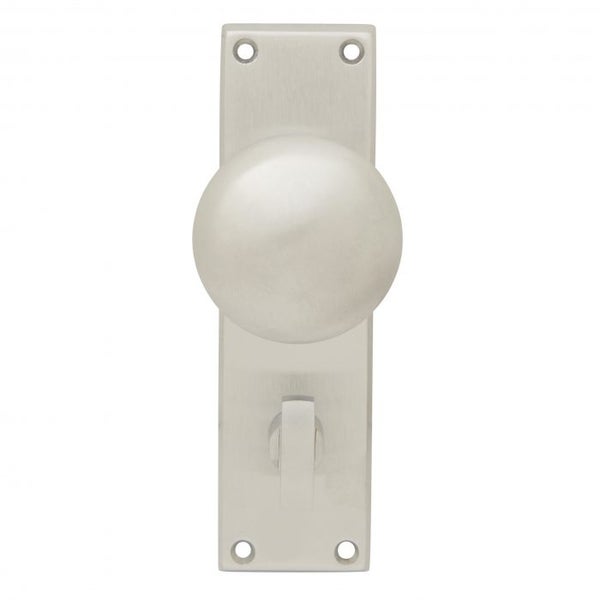 Pavtom 7502SC Victorian Door Knob Bathroom Plate Privacy Satin Chrome 150x42mm Carousel 1