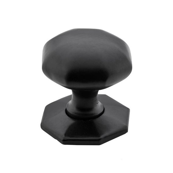 Tradco Cupboard Knob Octagonal with Backplate 38mm Matt Black 4086 Carousel 1