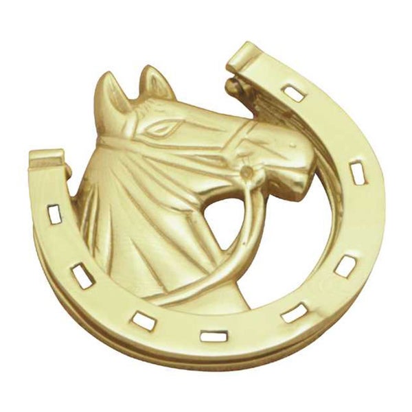 Superior Brass Door Horse Knocker 125mm Polished Brass 3037 Carousel 1