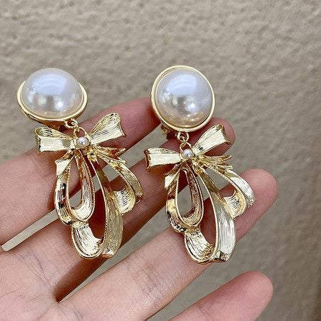 Vintage No-pierced Palace Treasure Tassel Ear Clip Earring Ancient Color Glass Carousel 6