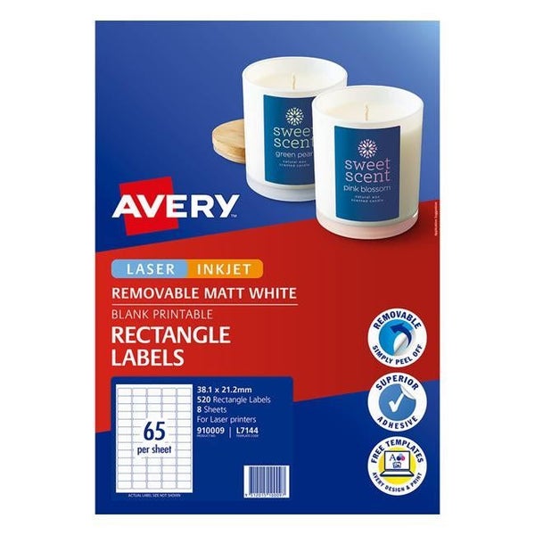 Avery Label L7144 38x21mm 65up 8 Sheets Carousel 2