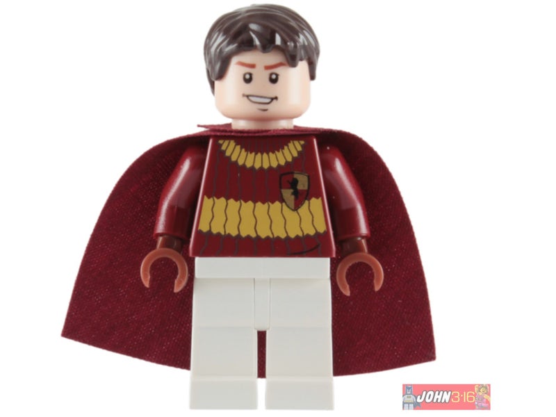 AWESOME HARRY POTTER LEGO MINIFIGURE - OLIVER WOOD QUIDDITCH UNIFORM (2010) Carousel 1