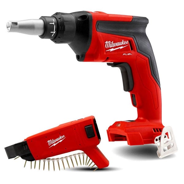 BRAND NEW BRUSHLESS MILWAUKEE CORDLESS PLASTER BOARD SCREW GUN 2866-20 AND AT... Carousel 1