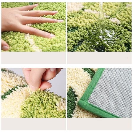 Polyester Bathroom Rugs Water Absorbent Shower Mat Quick Dry Machine Washable Carousel 15