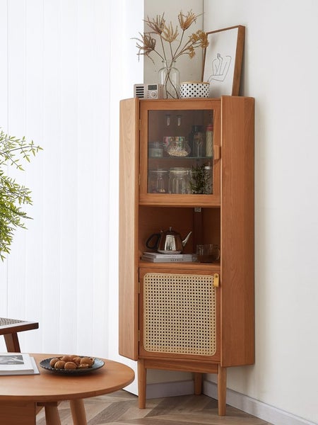 ON SALE! Solid Cherry Triangle Side Cabinet Carousel 1