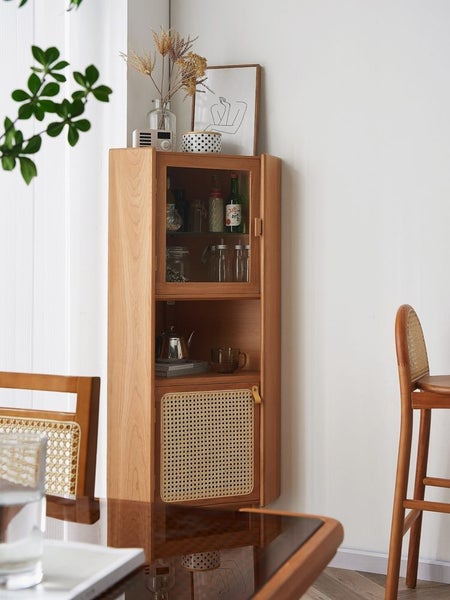 ON SALE! Solid Cherry Triangle Side Cabinet Carousel 2