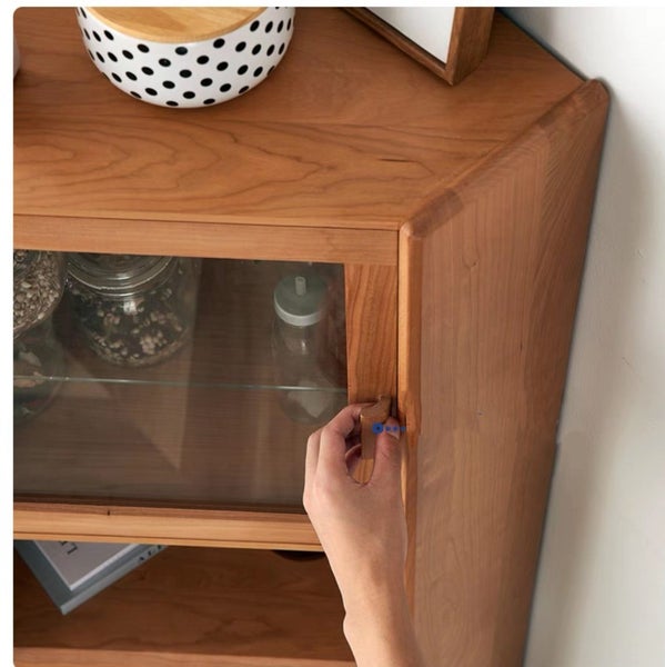 ON SALE! Solid Cherry Triangle Side Cabinet Carousel 9