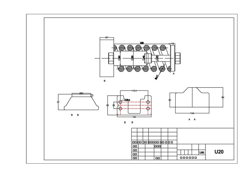 Track Adjuster for Kubota U20 including a spring and a cylinder in Wellsford Carousel 2