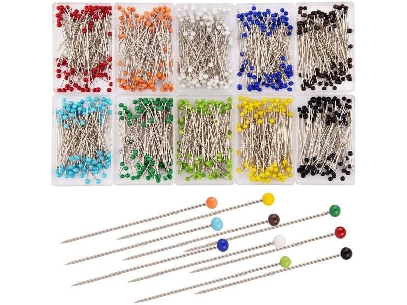 100Pcs/Box 38mm Sewing Pins Glass Ball Multicolor Head Pins Straight Quilting Carousel 2