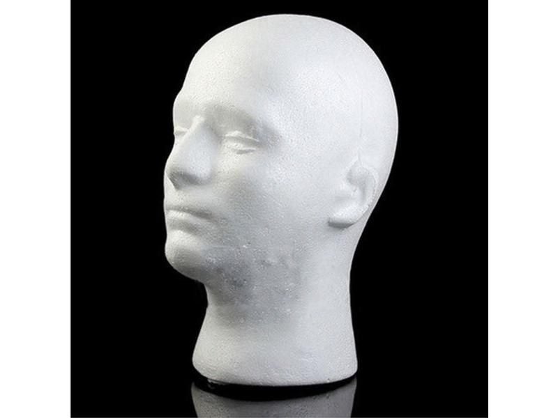 Male Mannequin Head White Polystyrene Styrofoam Foam Head Model Stand Wig Hair Carousel 2