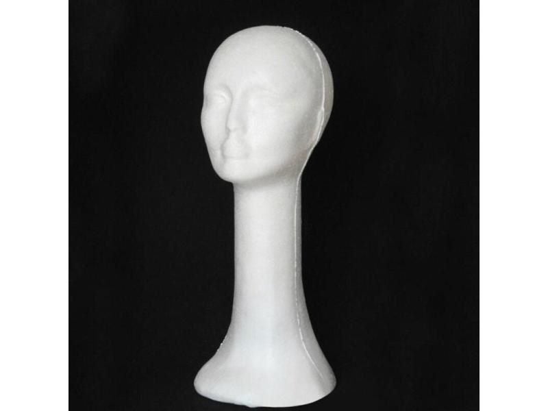 Unisex Styrofoam Head Foam Mannequin Head Model Long Neck Bubble Wig Hat Carousel 2