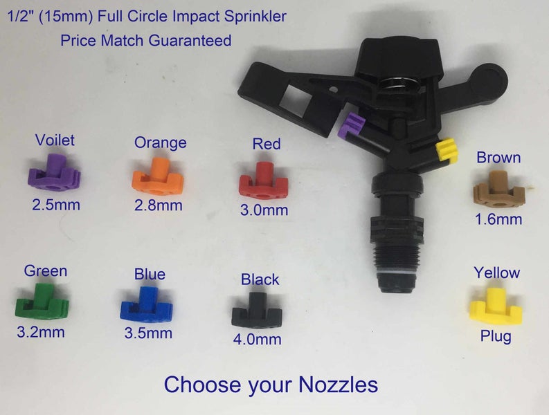 50 x 1/2" 15mm Impact Sprinklers (Choose your nozzles & Price Match Guaranteed) Carousel 1
