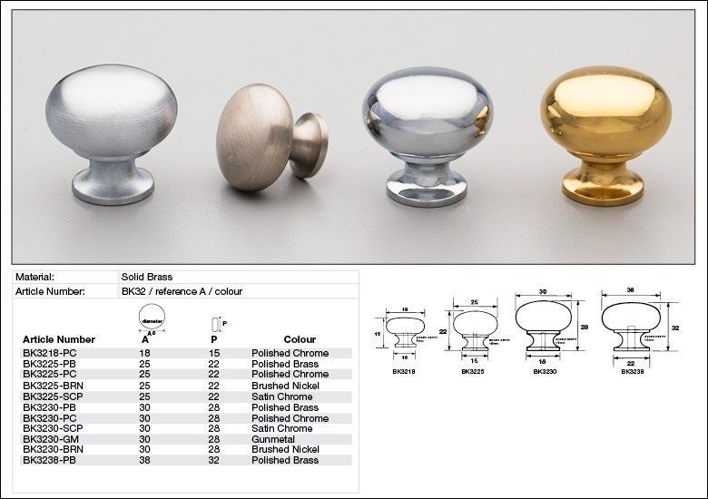 Kethy Mushroom Cabinet Knob - Available in Various Finishes and Sizes Carousel 2