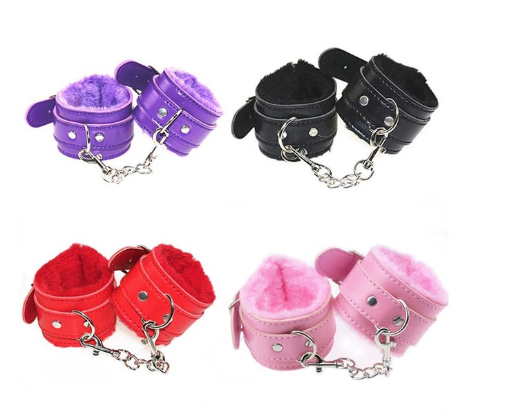 Bondage Fur Cuffs - Red Carousel 5