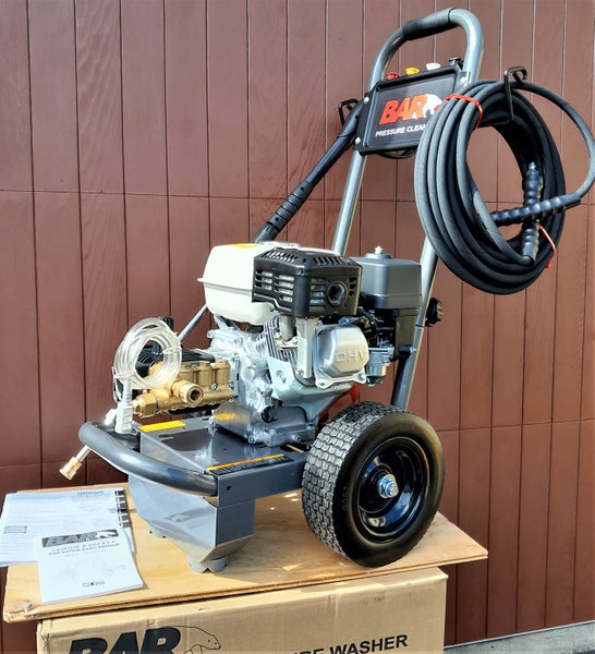 Water Blaster BE/BAR 3100psi Honda Engine AR Triplex Pump NEW Shipment Carousel 1