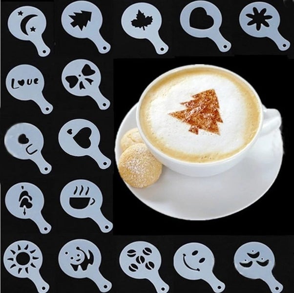 Reusable creative coffee stencils baking molds fun kids Carousel 1