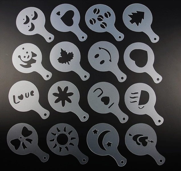 Reusable creative coffee stencils baking molds fun kids Carousel 2