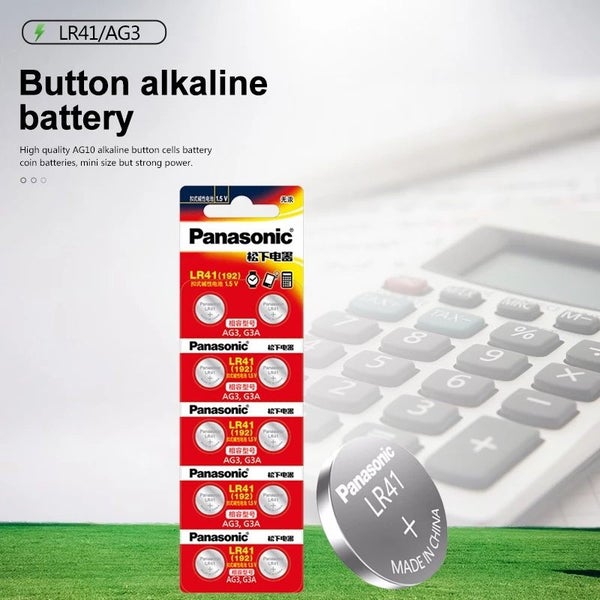 PANASONIC 10pcs AG3 / LR41 / G3A Button Cell Batteries 1.5V62948104764673112