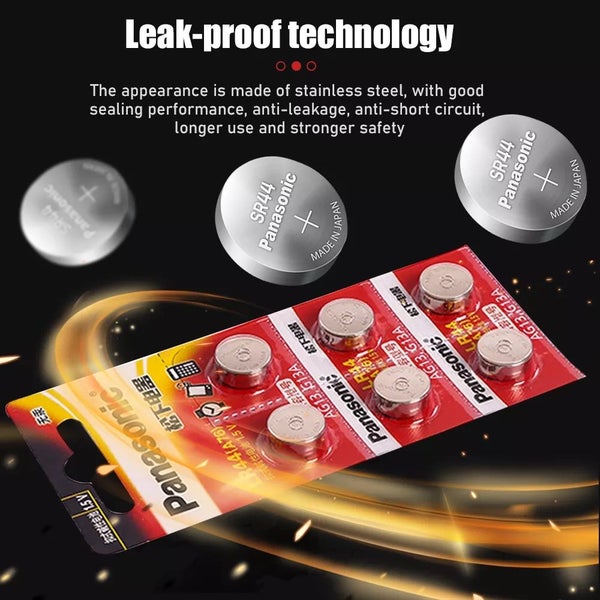 PANASONIC 10pcs AG13 / 357A / LR44 Button Cell Batteries 1.5V62935704276099113