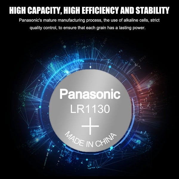 PANASONIC 10pcs AG10 / LR54 / LR1130 / G10A Button Cell Batteries 1.5V62935704267779113
