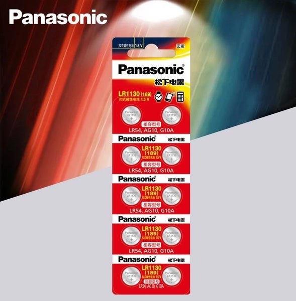 PANASONIC 10pcs AG10 / LR54 / LR1130 / G10A Button Cell Batteries 1.5V629357042677791119