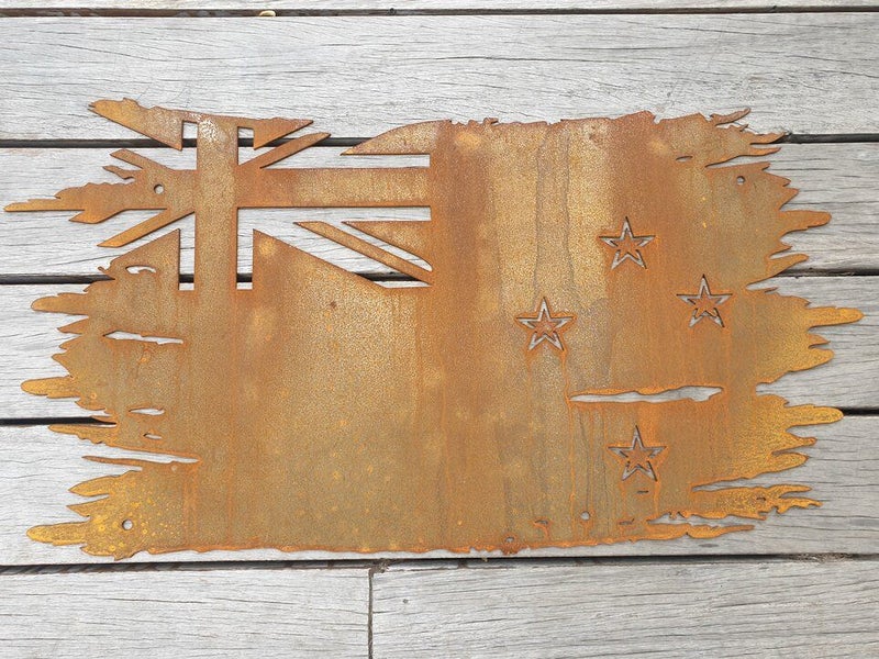NZ Flag - CorTen Steel Art Carousel 1