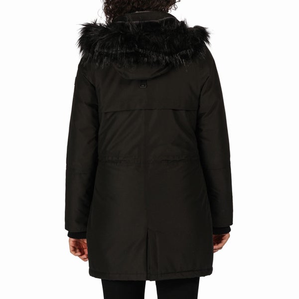 Regatta Womens Sefarina Waterproof Fur Trimmed Hooded Parka Jacket - Black Carousel 2
