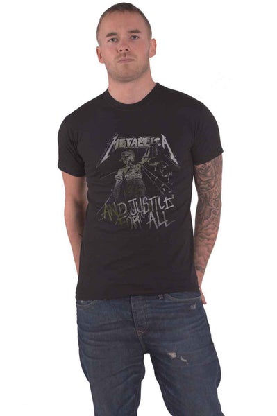 Metallica T Shirt Justice for All Vintage new Official Unisex Black Carousel 1