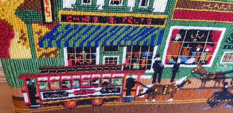 Vintage Charles Wysocki Needlepoint Carousel 7