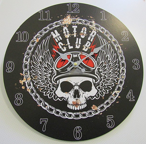 Bikers wall clock, great for the mancave or club room Carousel 1