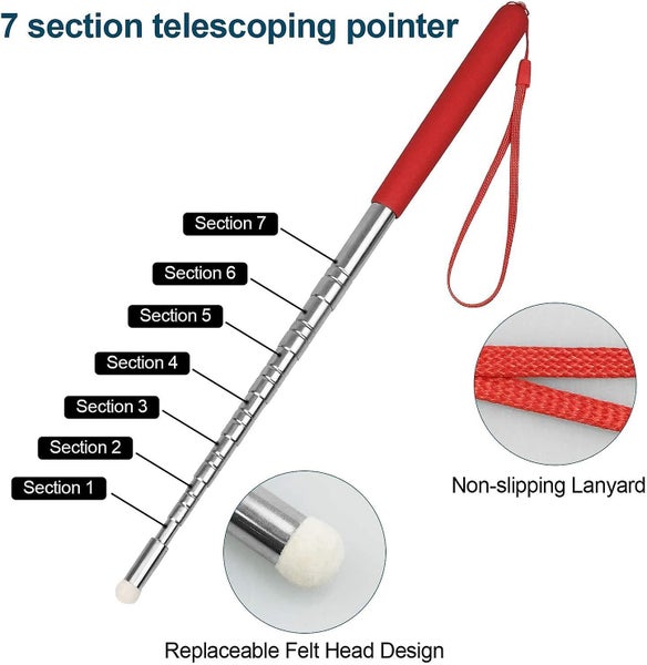 Telescopic Teacher Pointer 2 Pieces 100cm Retractable Teaching Pointer Stick Ext Carousel 5