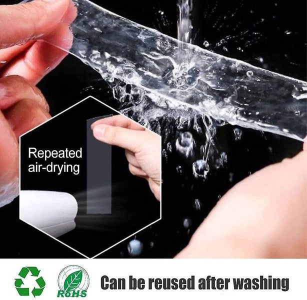 Removable&traceless Adhesive Nano Gel Tape, Washable Strong Adsorption Double Si Carousel 4