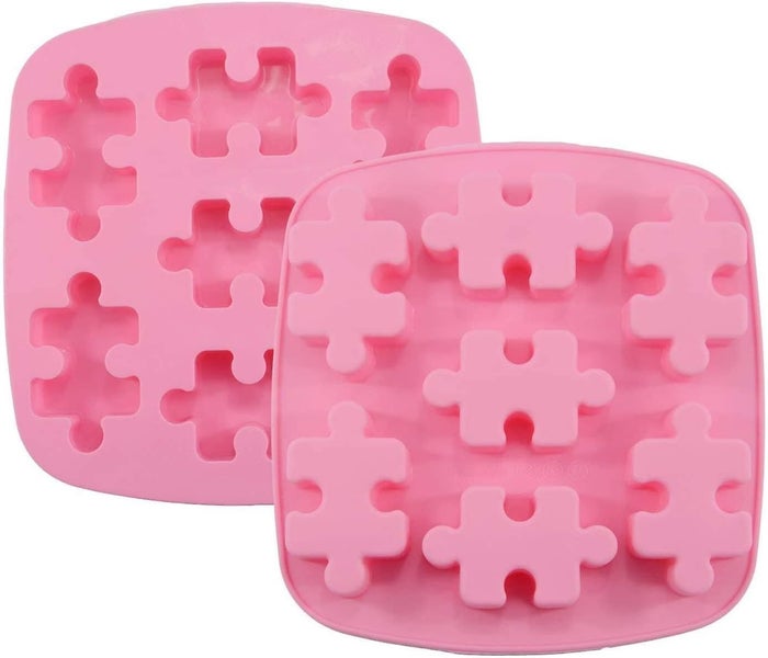 Hinmay Puzzle Piece Mold Silicone Puzzle Crayons Maker, Set Of 2 Carousel 1