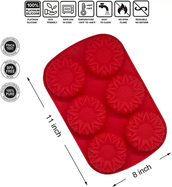 Handmade Soap Mould Sun Flower Shaped, Non-stick Silicone Molds Dishwasher Safe Carousel 2