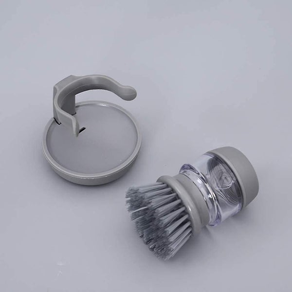 Soap Dispensing Palm Scrub Brush With Drip Tray, Washing Brush For Dishes Pots P Carousel 3