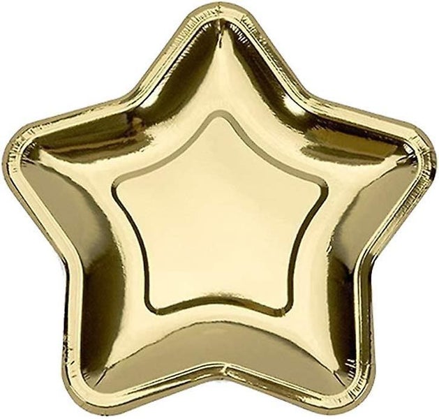 20 Pcs Star Paper Plates, 7 Inch Pentagram Disposable Paper Plates For Appetizer Carousel 1