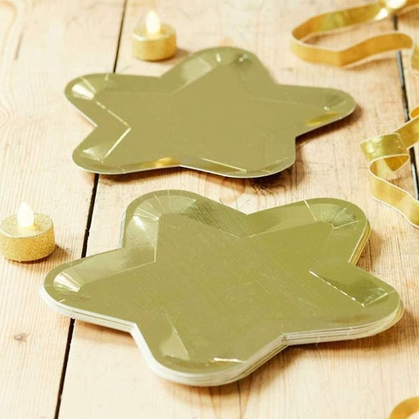 20 Pcs Star Paper Plates, 7 Inch Pentagram Disposable Paper Plates For Appetizer Carousel 2