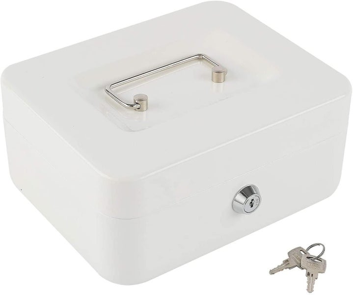 Medium Cash Box With Money Tray,small Safe Lock Box With Key Carousel 1