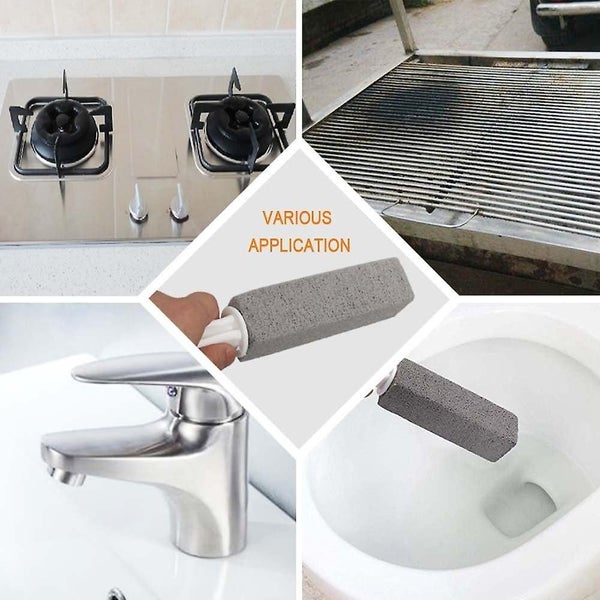 Pumice Cleaning Stone With Handle, Toilet Bowl Ring Remover Cleaner Brush Stains Carousel 2